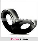 White Rotate the cowhide glass FRP chair