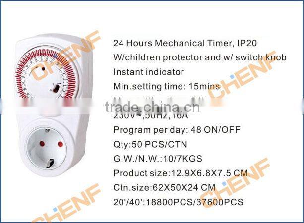 Hot Sell Cheaper 24 Hours Mechanical Timer Socket