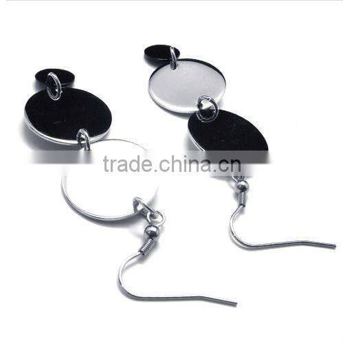 Colorful Drangle style Stainless Steel hoop earrings silver feather earrings