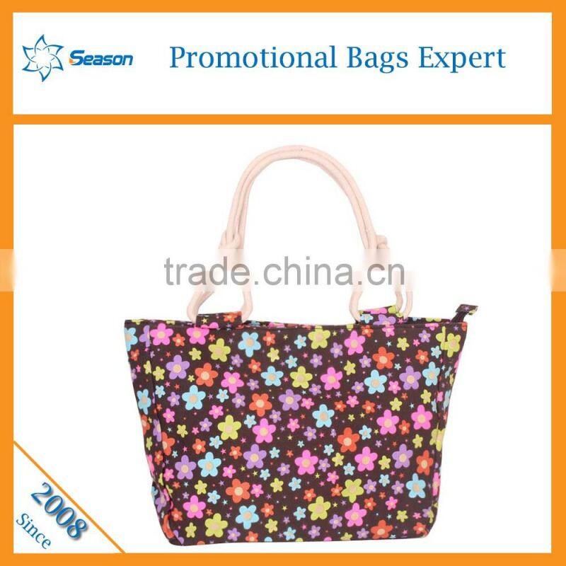 Custom flowers promotional canvas tote shopping cotton canvas bag