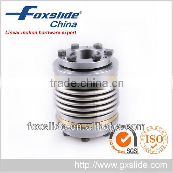 Clamp Style Lovejoy Bellows Coupling with Aluminum Hubs Stainless Steel Bellows