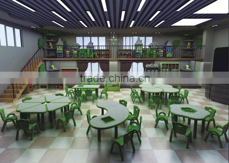 kids plastic adjustable height table and chair nursery school furniture