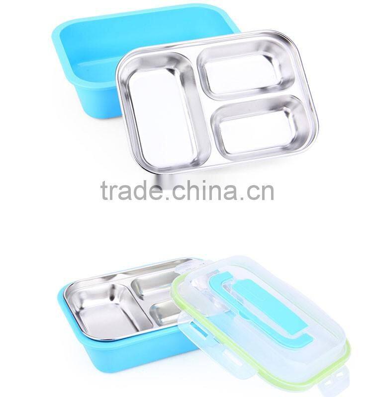 Korean new stytle three lattice lunch boxes