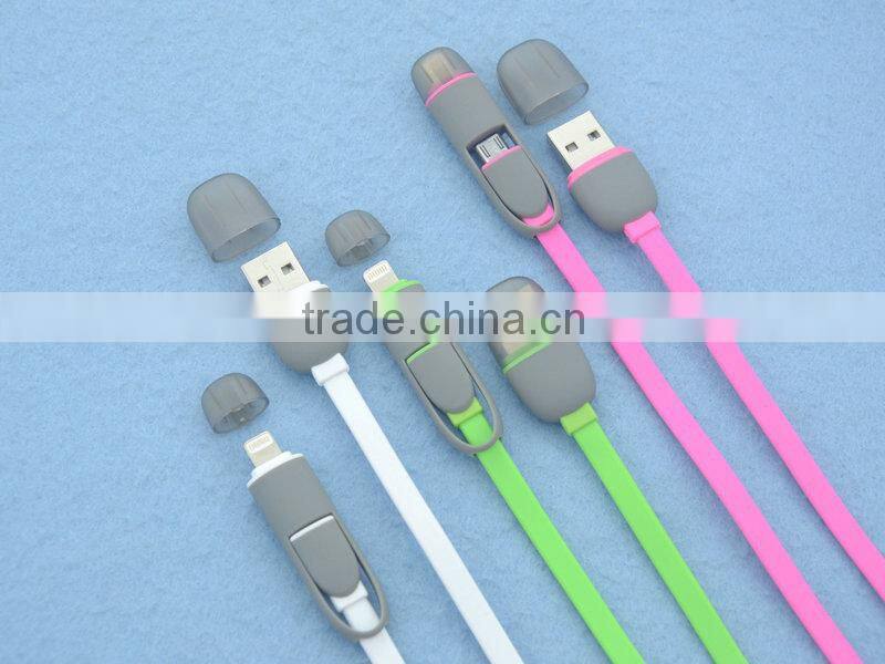 newest model V8 and 5s together usb cable for iphone 5 & for iphone5s & android phone