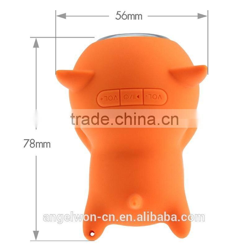 2015 mini cute piggy shape bluetooth waterproof speaker shockproof silicone speaker