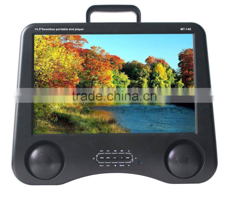 14.5" portable dvd player with digital tv tuner car dvd player