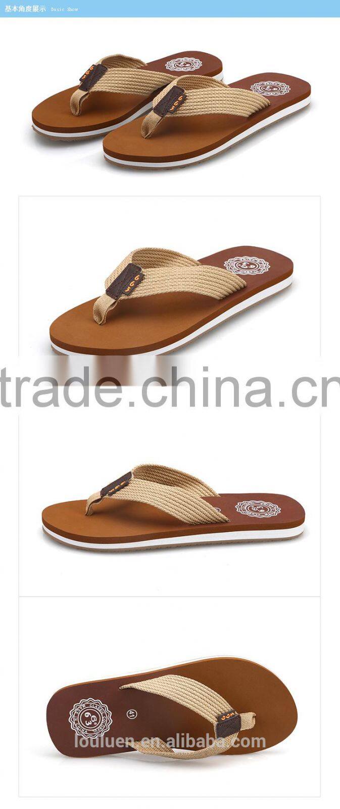2015 663 LOULUEN Promotional EVA Fabric Plastic Flip Flops