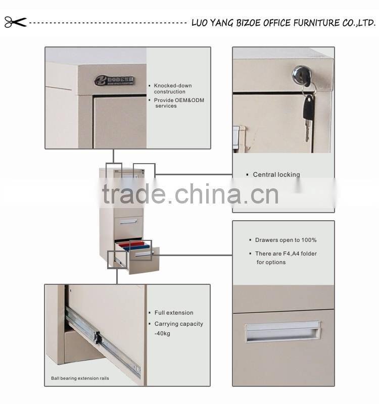 Bizoe superior in quality 3 drawers steel unique file cabinet