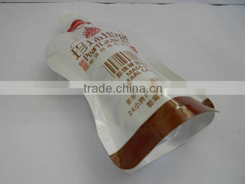 irregular milk tea powder stand up spout bag