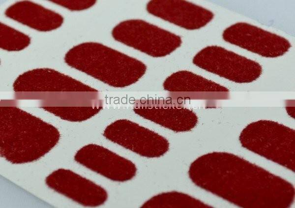 Christmas custom 3D lavender pink velvet nail wrap flocking powder nail strips self-adhesive nail sticker factory