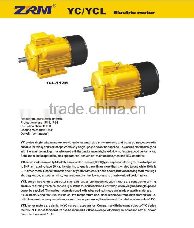 YCL series single-phase dc brushless electric motor