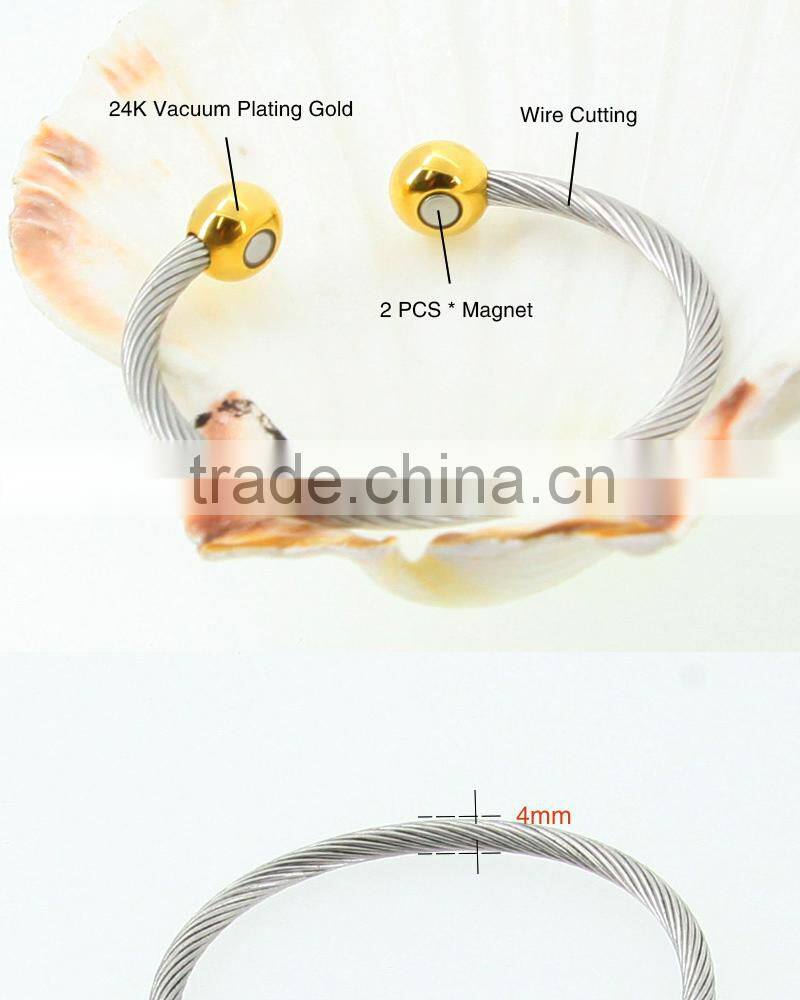 Magnetic bangle Arthritis Pain Relief djustable stainless steel bangle