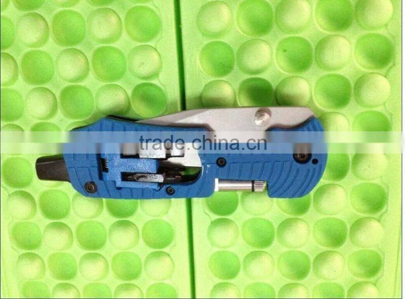 OEM blue outdoor multi knife with LED flashlight