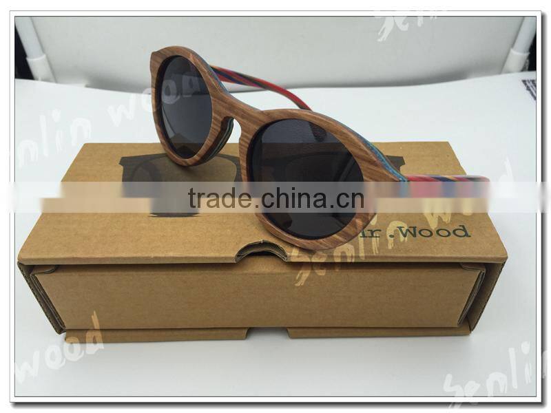 Mr.Wood Nature Newest Design Zerba Wood Frame Colorful Temples Fashion Wooden Sunglasses