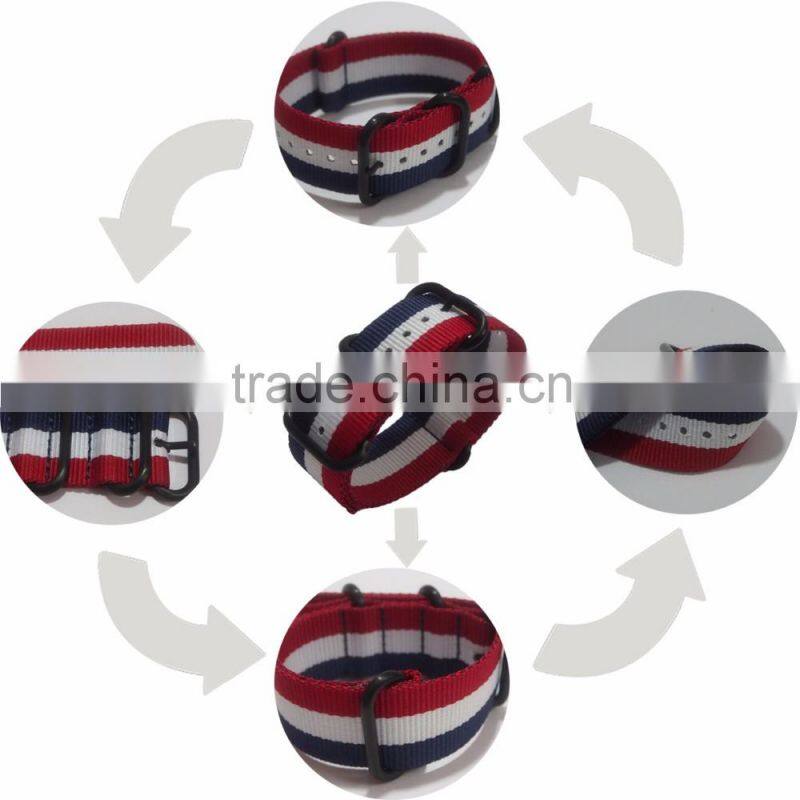 PVD Buckle 1.5mm Thickness 24mm Nylon Watch Band