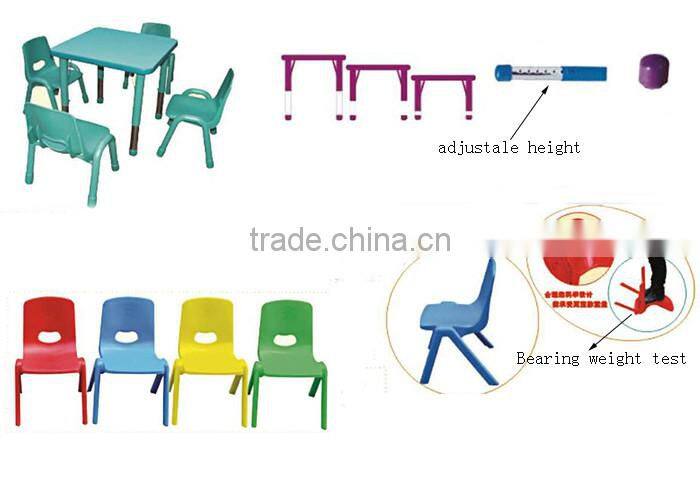 Baby wood furniture/height adjustable kid study table and 4 chairs set