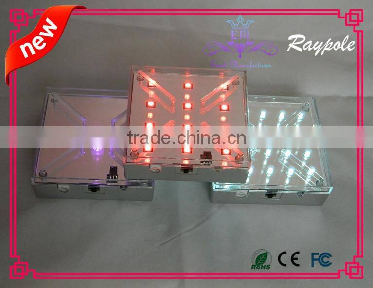 Rechargeable battery operated led table centerpiece light base/led under vase light base