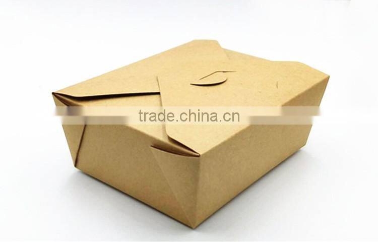 Recycle Brown Kraft Paper Food Folding Meal Box
