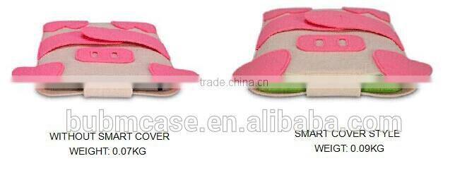 Red Color 7.9 inch Wool Felt Tablet Case Cute Cartoon Pig Bag Tablet Sleeve Tablet Pouch