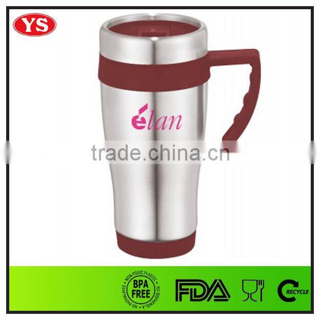 bpa free 16 oz double wall stainless steel mug with handle