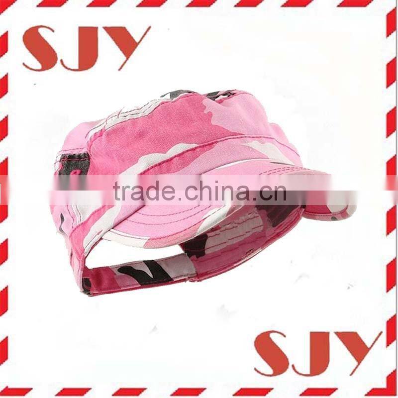 Custom vintage distressed pink camo cadet military army cap