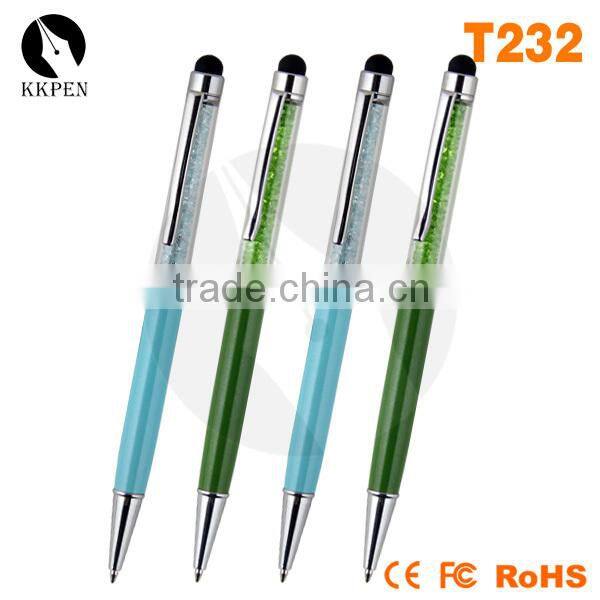 KKPEN Stationery ballpen 2 in 1 crystal stylus pen touch pen