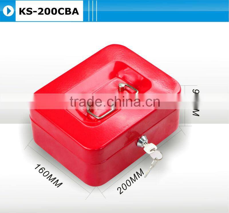 small metal key lock cash money safe security box