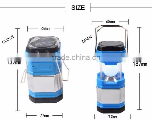 solar power rechargeable LED camping lantern
