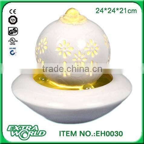 Indoor Tabletop Glass & Ceramic Water Feature Fountain