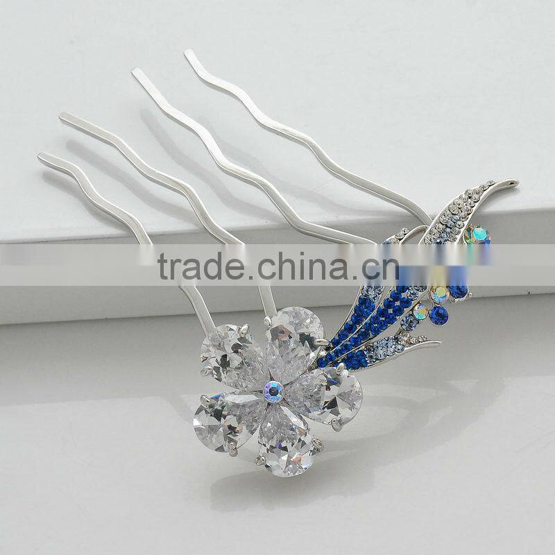 High quality cubic zirconia bridal hair combs