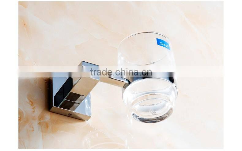 1258 hotel use bathroom accessory brass single cup Square base Tumbler Holder