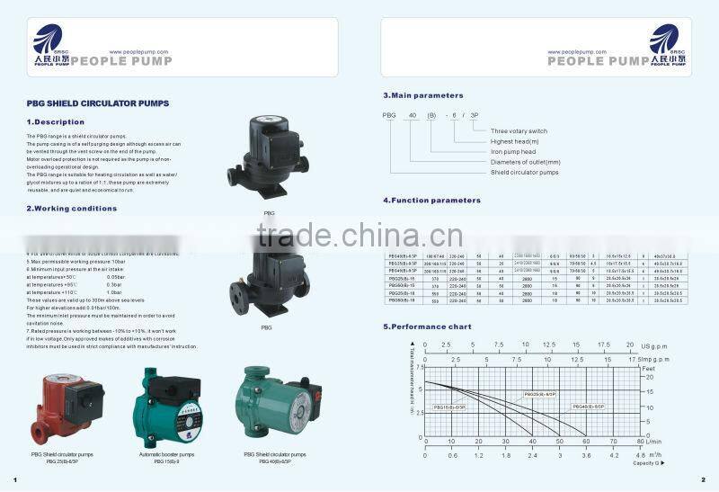 CE Certified PBG circulator pump for water