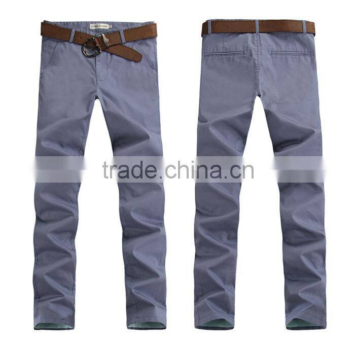 Wholeasle cotton twill casual pants slim fit cotton chino pants for men