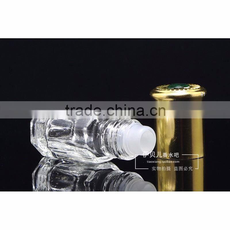 wholesale cheap price personal care 3 ml roll on cap crystal perfume glass bottle