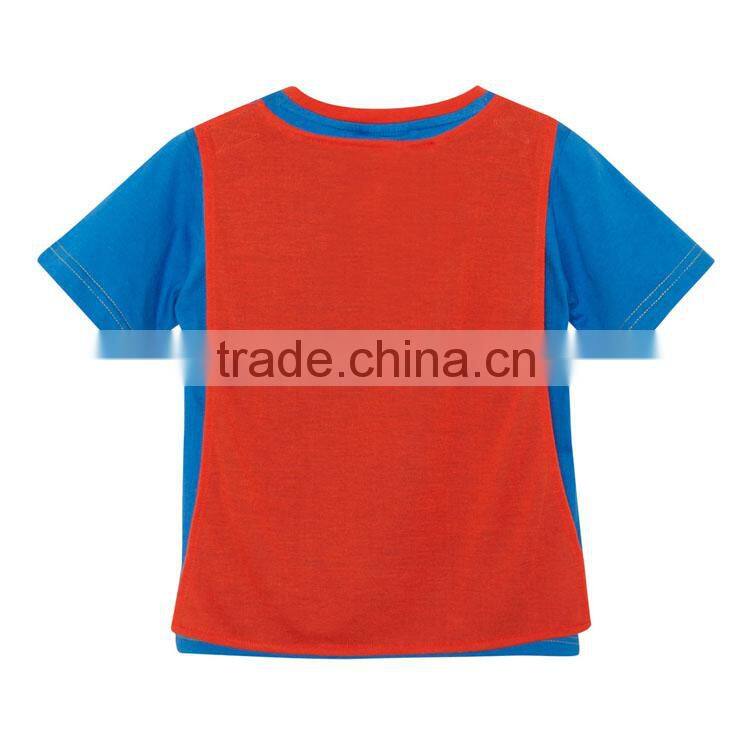 blue superman boys kids t shirts design with cape