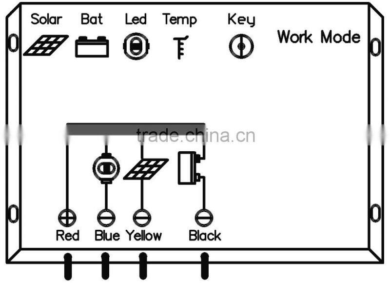 Waterproof solar controller for PV system, 10A/15A/20A solar charge controller, 12V/24V auto distinguish, LED display