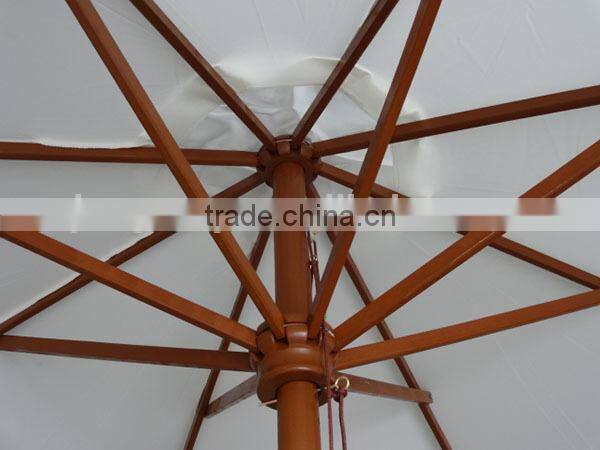 Eight ribs wooden umbrella for outdoor