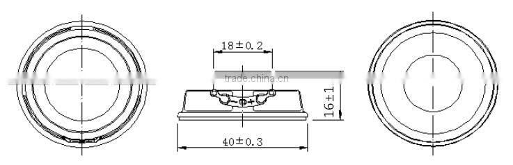 full range 4ohm 2w 40mm speaker with free sample