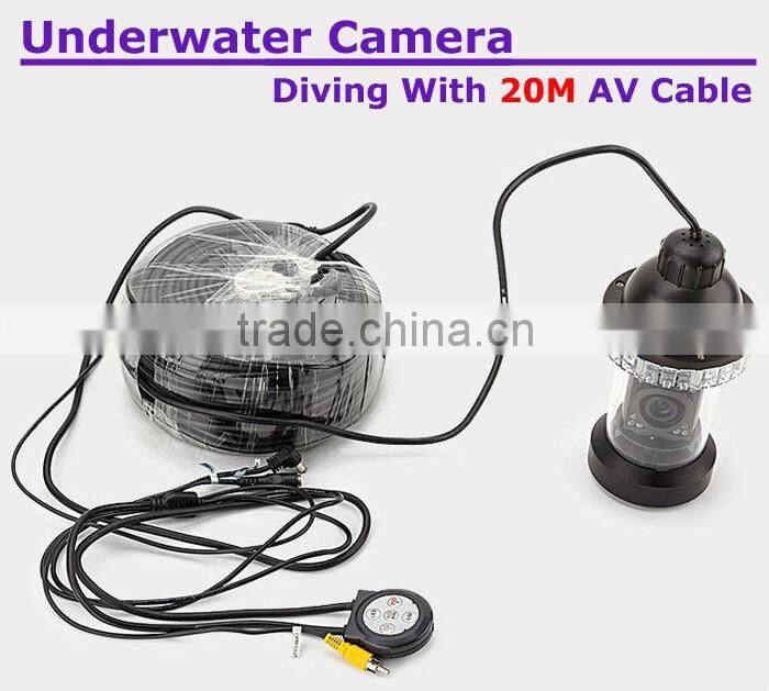 CCTV Underwater 7"LCD Screen 1/3 SONY EFFIO 420 TVL Camera with DVR and 20m Cable Rotate at 360 Degree