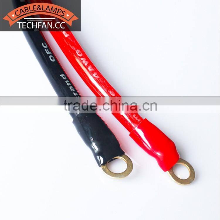 super flexible red soft transparent PVC tinned copper power cable 4GA