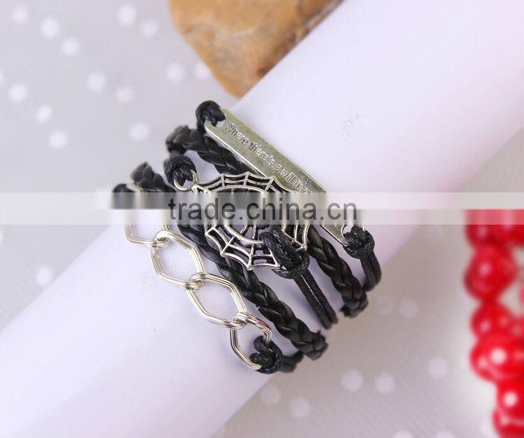 MYLOVE black braided bracelet cool jewelry for men wholesale MLBZ027