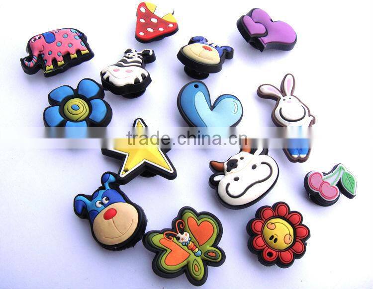Lovely shoe charms, soft pvc shoe decoration buttons