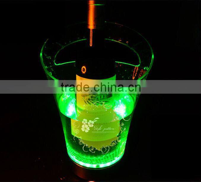 Multi color rechargeable led ice bucket, color changing led lighted champagne bucket