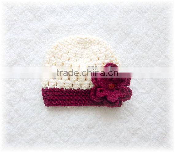 Newborn Baby Girl Crochet Flower Sun Hat