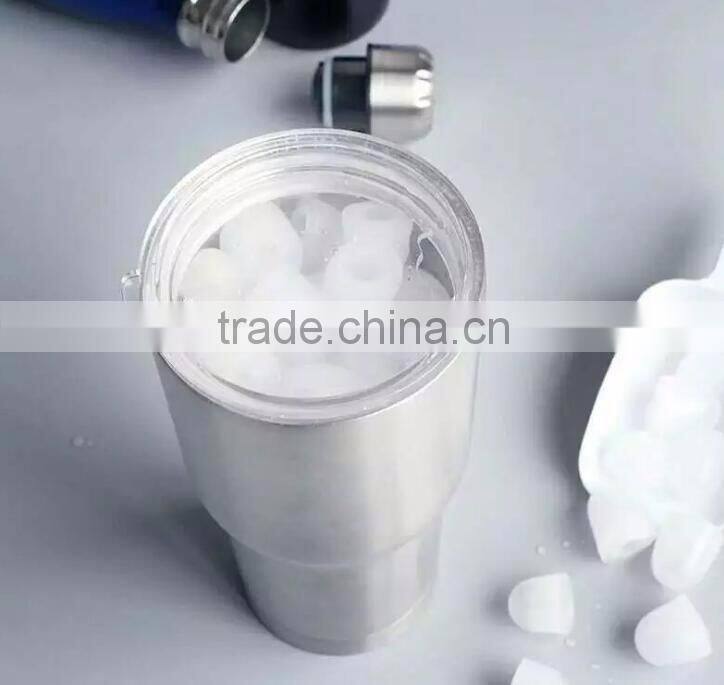 Stainless Steel Tumbler 30 oz - Sliding Lid FREE Straw and Brush-Double Wall Vacuum Insulated Travel Cup