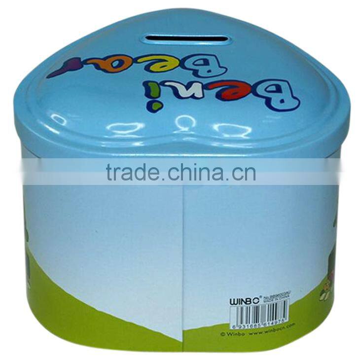 Heart tin coin bank