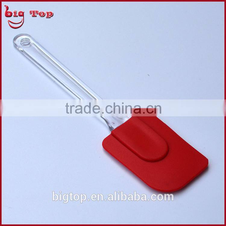 BT0141 New 10" Silicone Butter Scraper with Transparent PP Handle Long Handle Ice Scraper Cake Scraper Spatulas