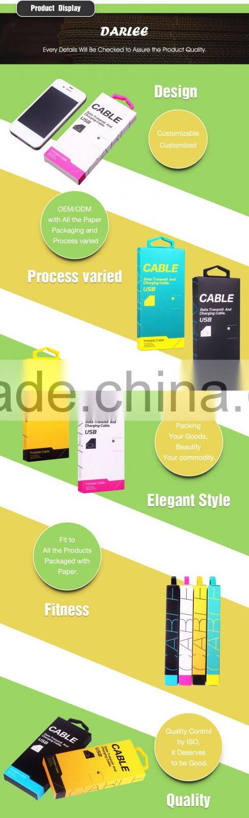 Latest design color printed recyclable custom design box for cable