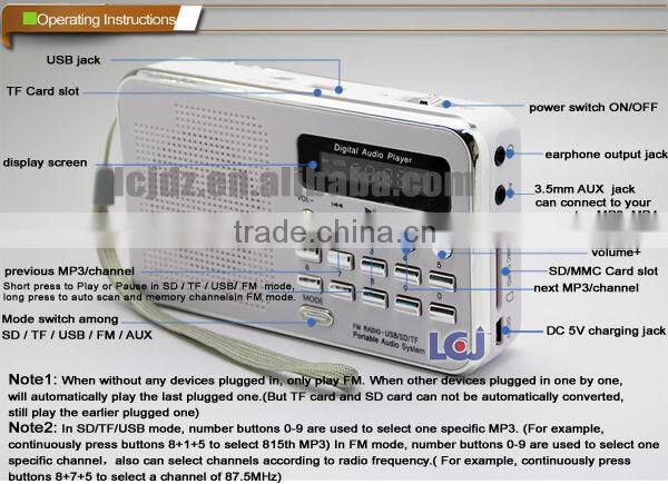 L-938 Fashion smartphone mini speaker with fm radio mp3 player