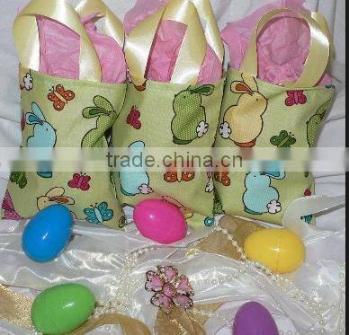 2017 New Personalized Burlap Easter Tote Bag with Bunny Ears